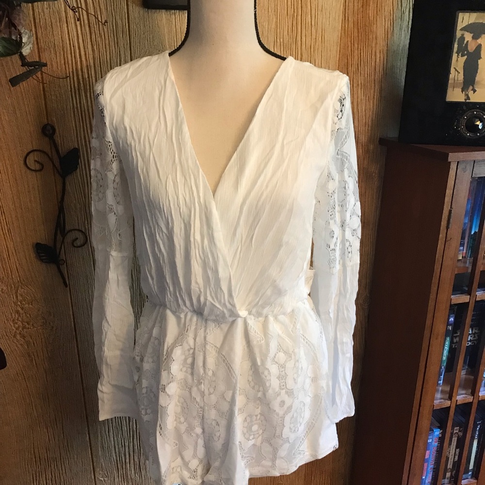 Beautiful white lace romper.